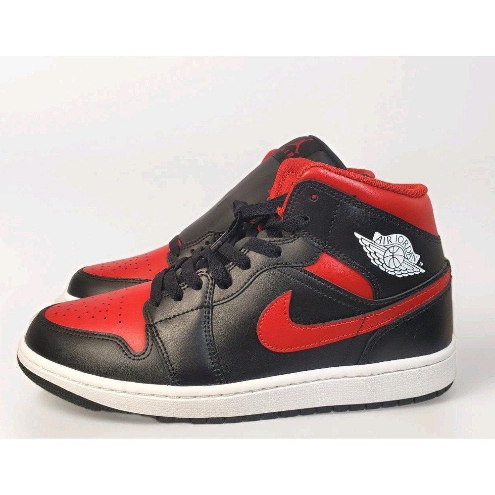 Nike Air‎ Jordan 1 Mid Bred Twist Black Red White DQ8426-067 Men's Size 9